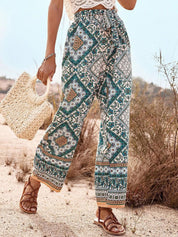 Kotty Women Multicoloured Ethnic Motifs Printed Relaxed High-Rise Easy Wash Trousers