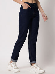 Kotty Women Blue Cotton Slim Fit Jeans