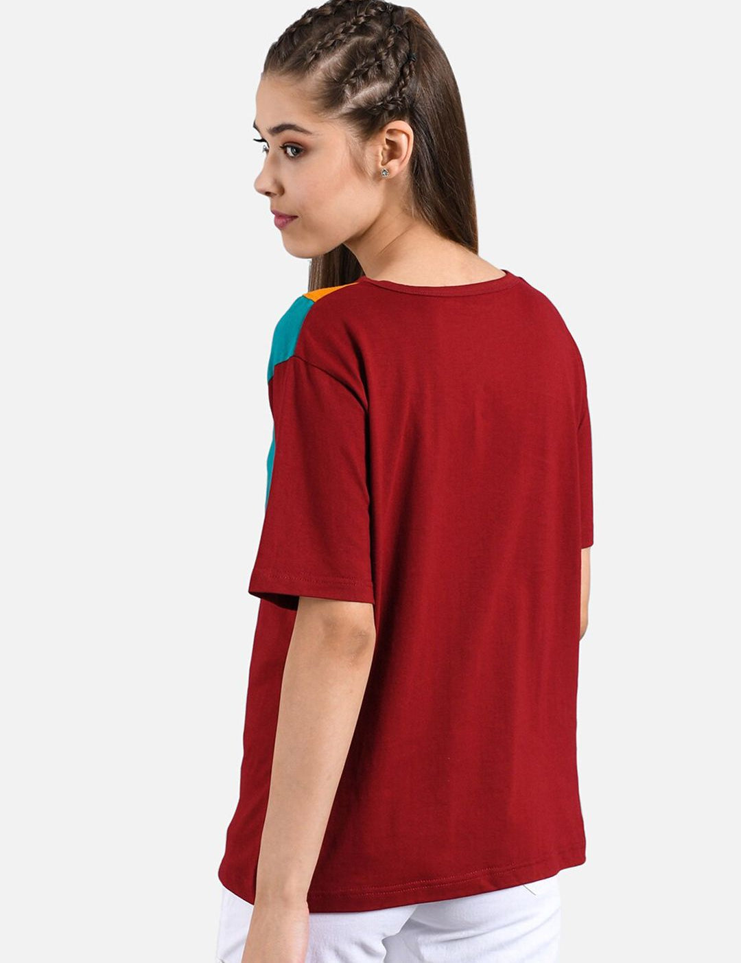 Kotty Women Pack of 2 Multicoloured Colourblocked Round Neck T-shirts