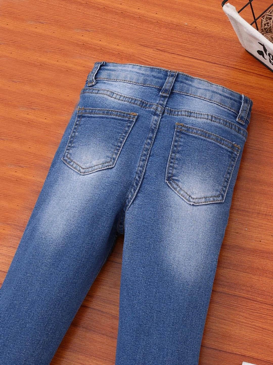 Kotty Girls Blue Jean Regular Fit Light Fade Stretchable Jeans
