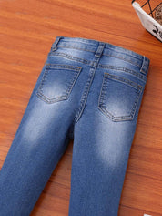 Kotty Girls Blue Jean Regular Fit Light Fade Stretchable Jeans