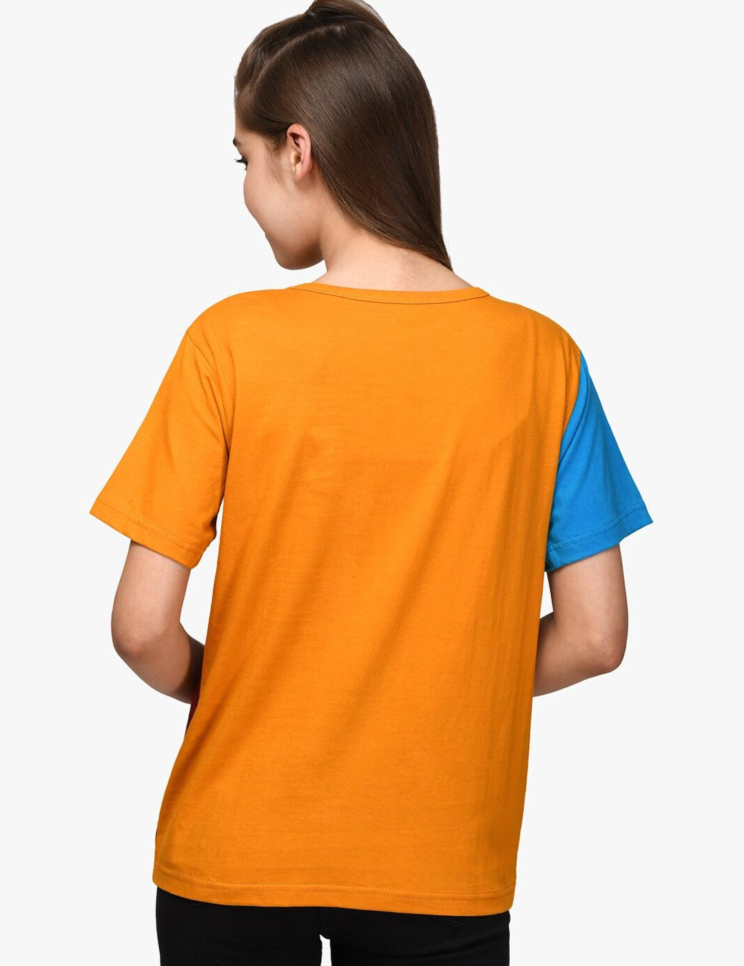 Kotty Women Pack of 2 Colourblocked Round Neck Pure Cotton T-shirts