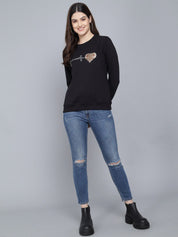 Kotty Women Black Printed Sweatshirt