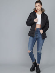 Kotty Women Black Parka Jacket