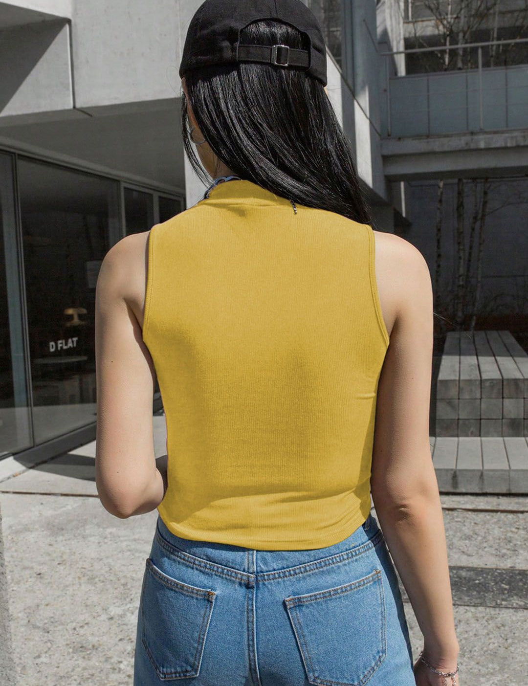 Kotty Women High Neck Sleeveless Fitted Crop Top