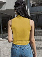 Kotty Women High Neck Sleeveless Fitted Crop Top