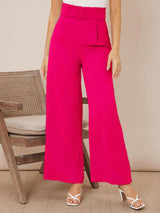 KOTTY BIZwear Women Relaxed Straight Fit High-Rise Easy Wash Pleated Trousers