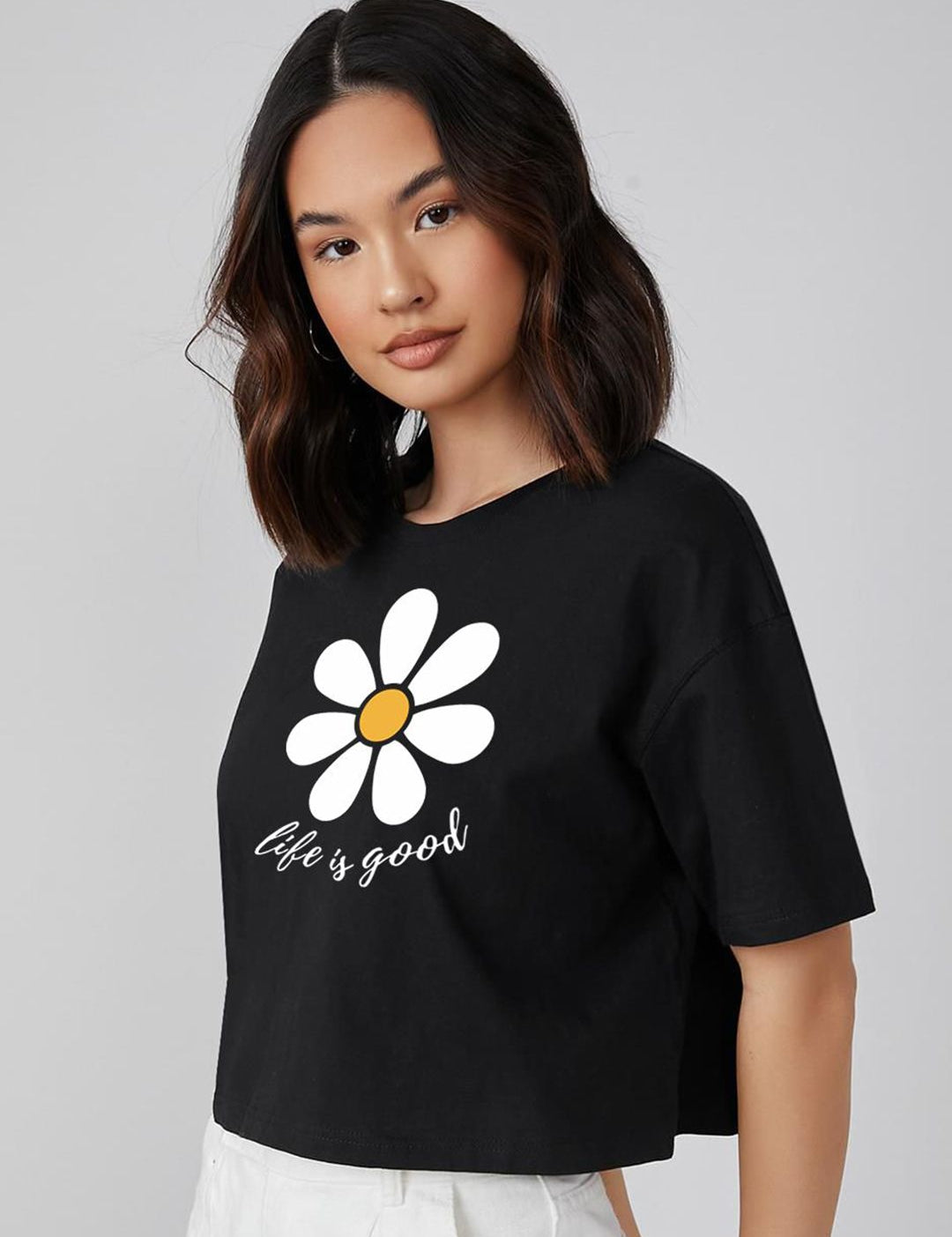 Kotty Floral Printed Cotton Oversized T-shirt