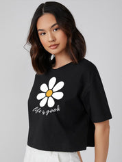 Kotty Floral Printed Cotton Oversized T-shirt