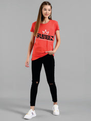 Kotty Typography Printed  Round Neck T-shirt