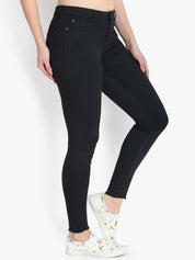 Kotty Women Black Skinny Fit High-Rise Clean Look Stretchable Jeans