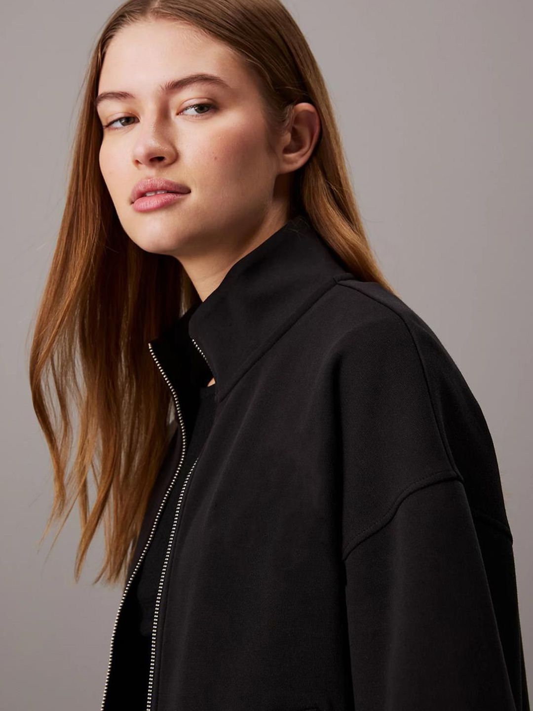 Kotty Women High Neck Front-Open Sweatshirt