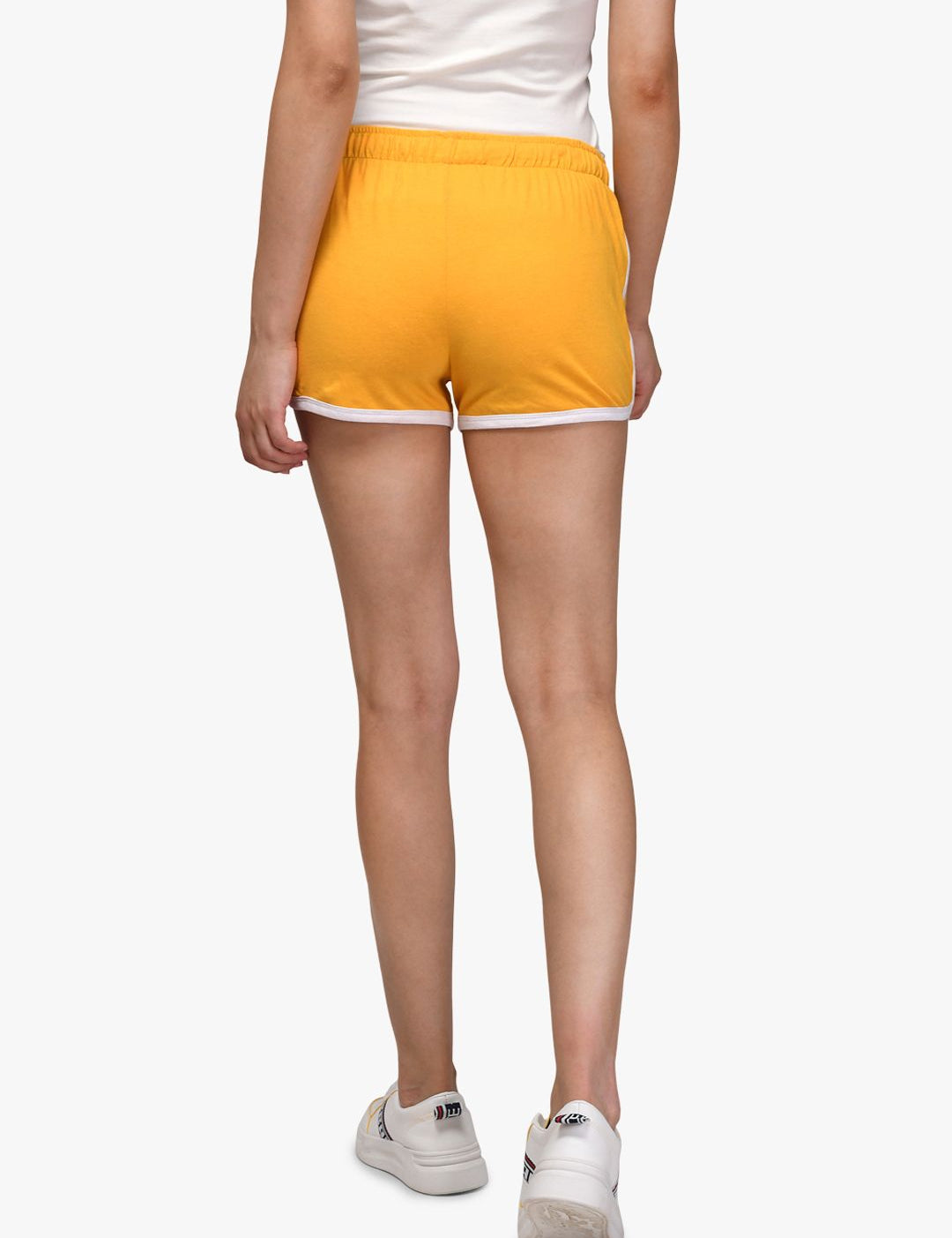 Kotty Women Yellow Colourblocked Regular Fit Regular Shorts