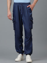 Kotty Men Relaxed Low-Rise Easy Wash Cargos Trousers