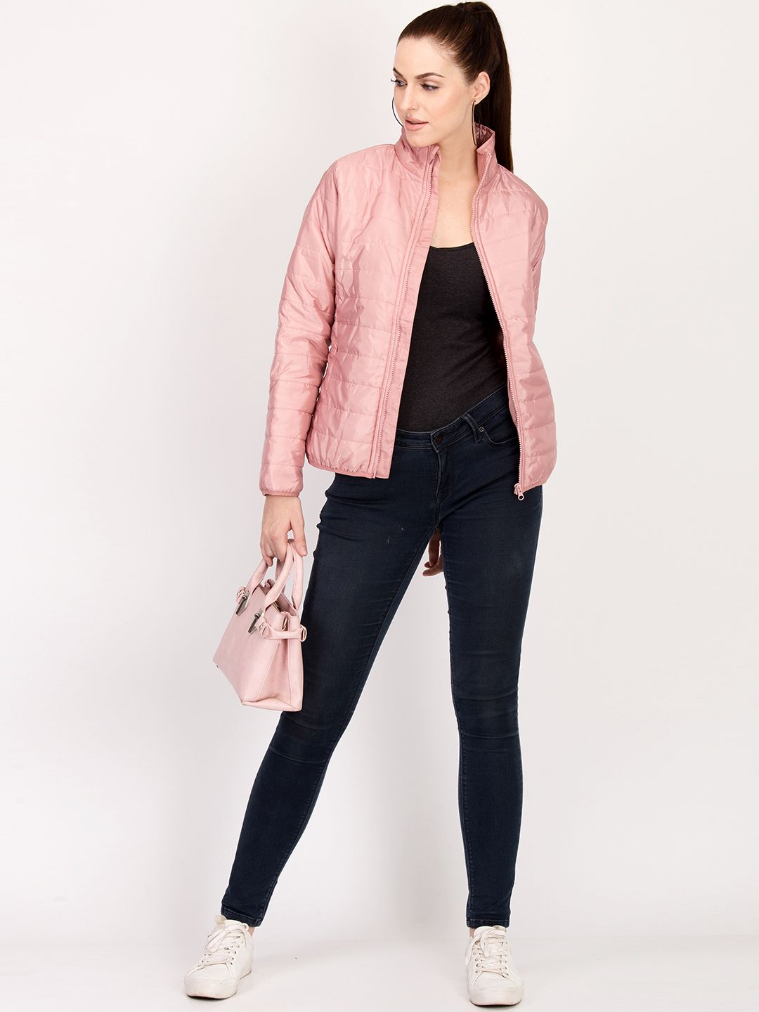 Kotty Women Pink Solid Insulator Padded Jacket