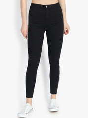 Kotty Women Black Skinny Fit High-Rise Clean Look Stretchable Jeans