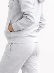 KOTTY Women's Light Gray Zip Up Hoodie Jogger Set