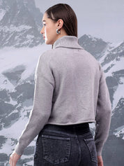 Kotty Women Turtle Neck Crop Pullover