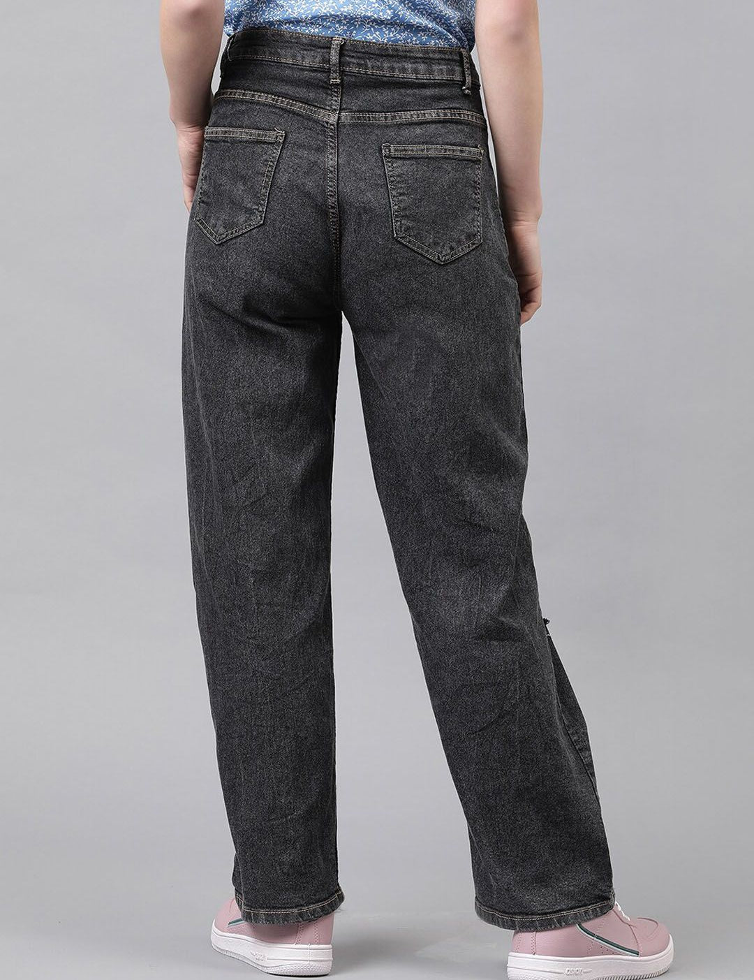 Kotty Women Jean Straight Fit High-Rise Highly Distressed Stretchable Jeans