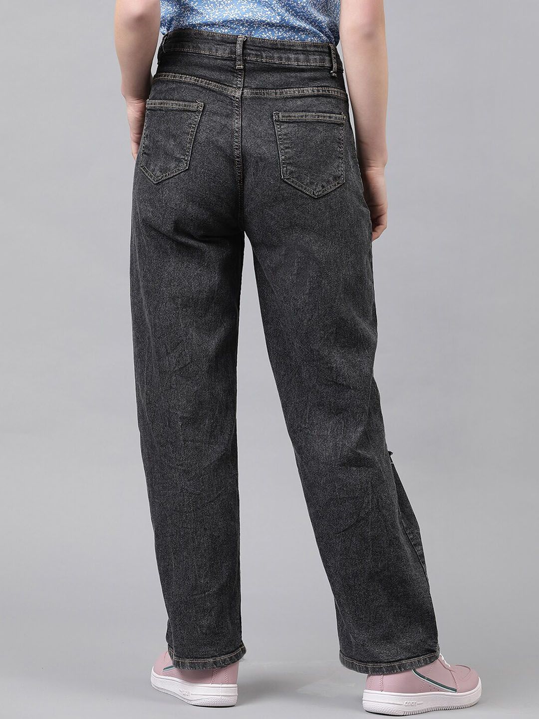 Kotty Women Jean Straight Fit High-Rise Highly Distressed Stretchable Jeans