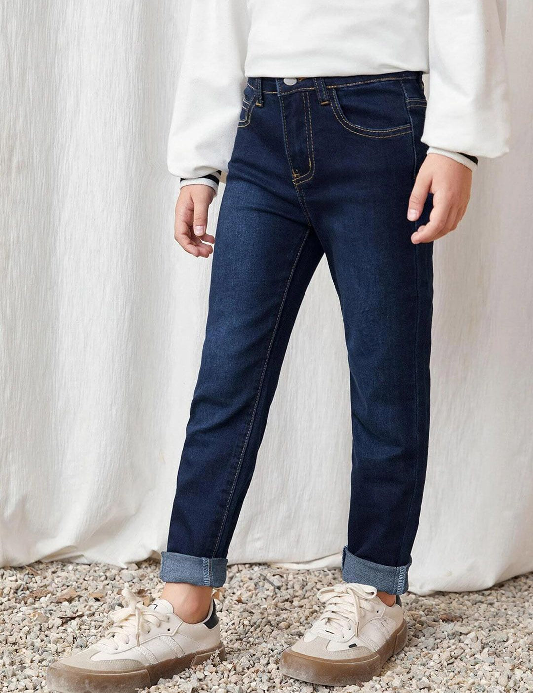 Kotty Boys Light Fade Crinkle Mid-Rise Cotton Stretchable Regular Fit Jeans