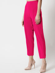 Kotty Women Relaxed Straight Fit High-Rise Easy Wash Trousers