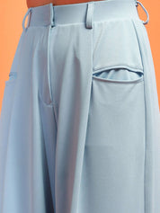 KOTTY BIZwear Women Relaxed Straight Fit Mid-Rise Easy Wash Pleated Parallel Trousers