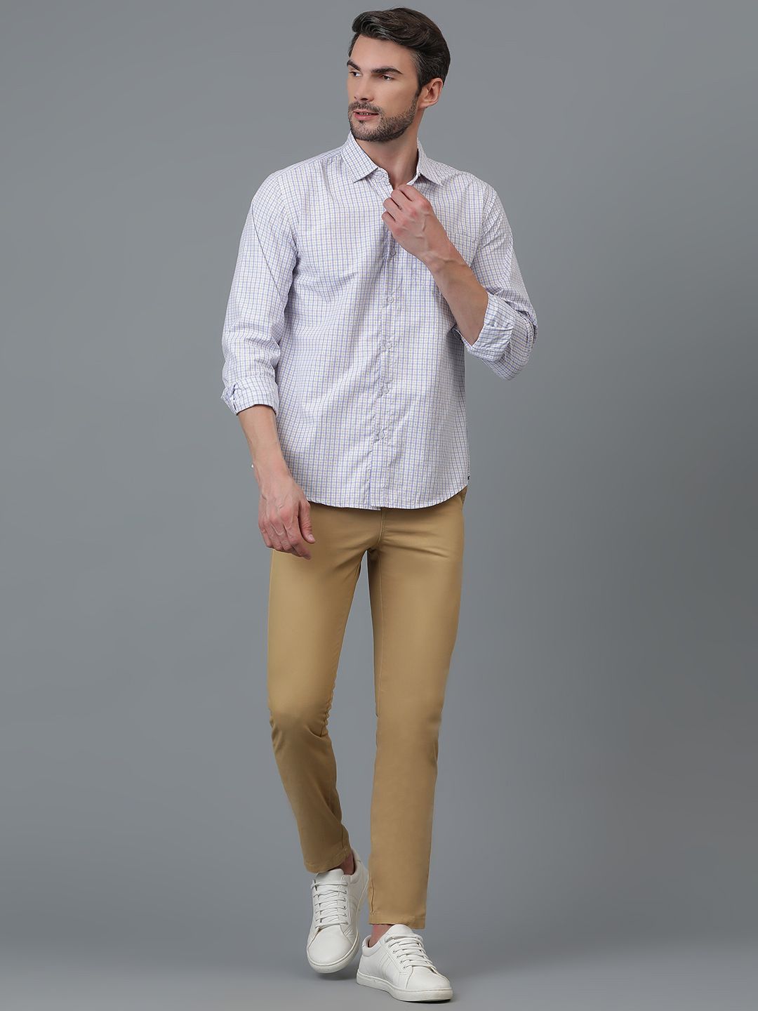 Kotty White New Gingham Checked Casual Shirt