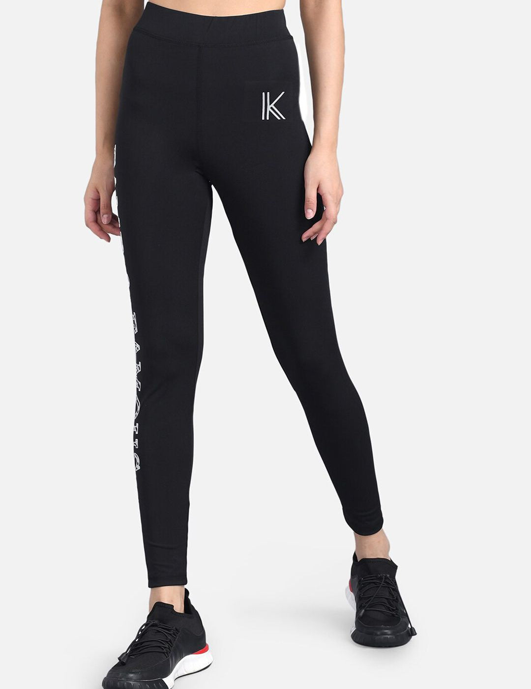 Kotty Women Black & White Printed Tights