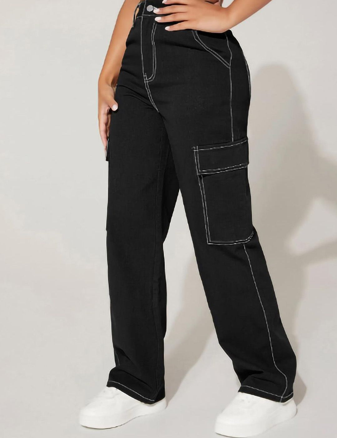 Kotty Women Jeans Straight Fit High-Rise Clean Look Stretchable Cotton Jeans