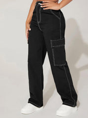 Kotty Women Jeans Straight Fit High-Rise Clean Look Stretchable Cotton Jeans