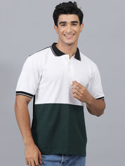 Kotty Colourblocked Polo Collar Cotton T-shirt