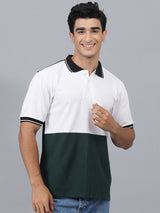 Kotty Colourblocked Polo Collar Cotton T-shirt