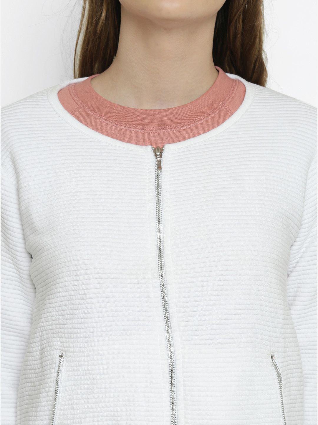 Kotty Women White Solid Tailored Jacket