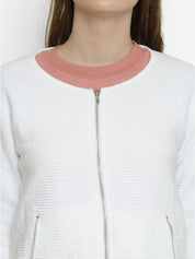 Kotty Women White Solid Tailored Jacket