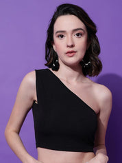 KOTTY Basics One Shoulder Fitted Crop Top