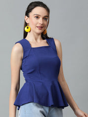 Kotty Square Neck Peplum Top