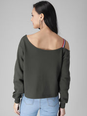 Kotty Women Green Solid Sweatshirt