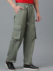 Kotty Men Relaxed Low-Rise Easy Wash Cargos Trousers