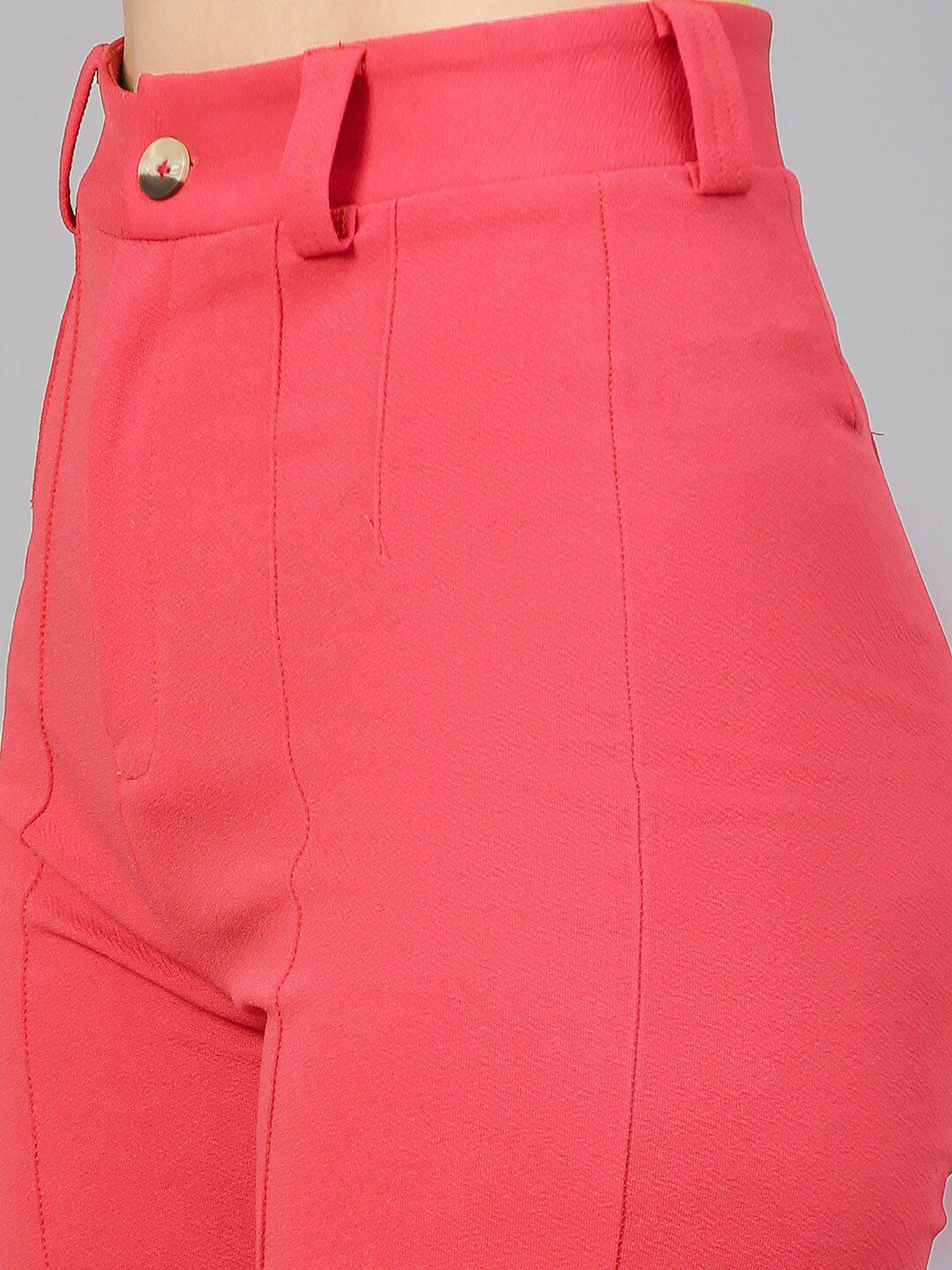 Kotty Women Relaxed Straight Leg Straight Fit High-Rise Easy Wash Trousers