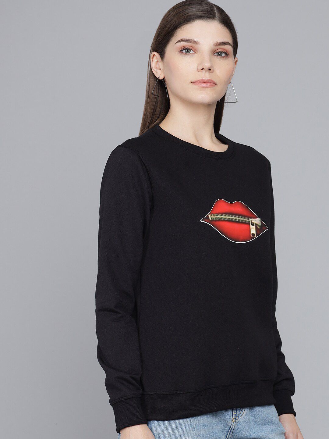 Kotty Women Black Sweatshirt