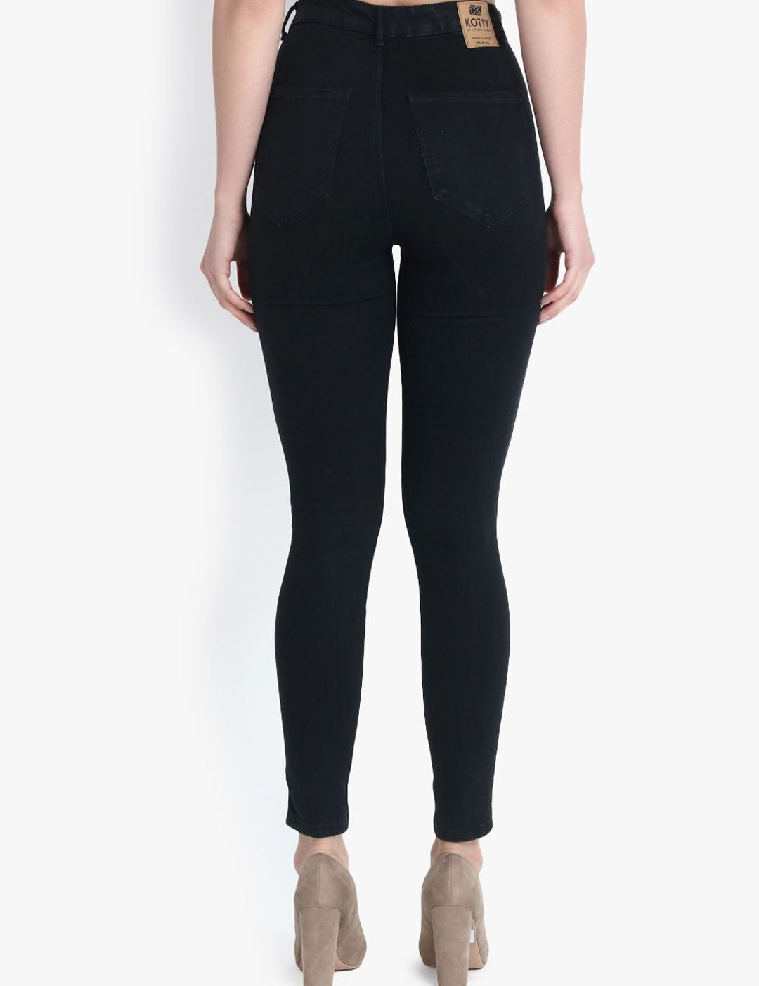 Kotty Women Black Skinny Fit High-Rise Clean Look Stretchable Jeans