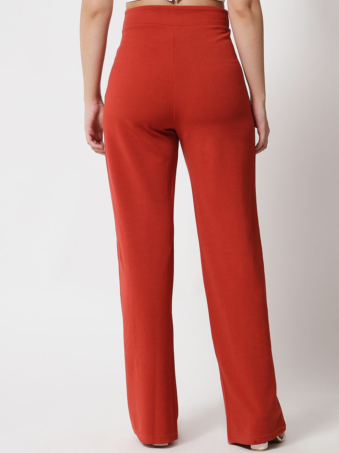 Kotty Women Pack Of 2 Relaxed Straight Leg Fit High-Rise Easy Wash Trousers