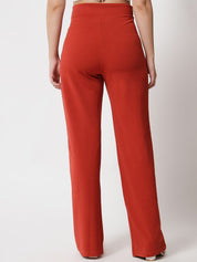 Kotty Women Pack Of 2 Relaxed Straight Leg Fit High-Rise Easy Wash Trousers