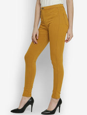 Kotty Women Mustard Skinny Fit High-Rise Clean Look Jeans