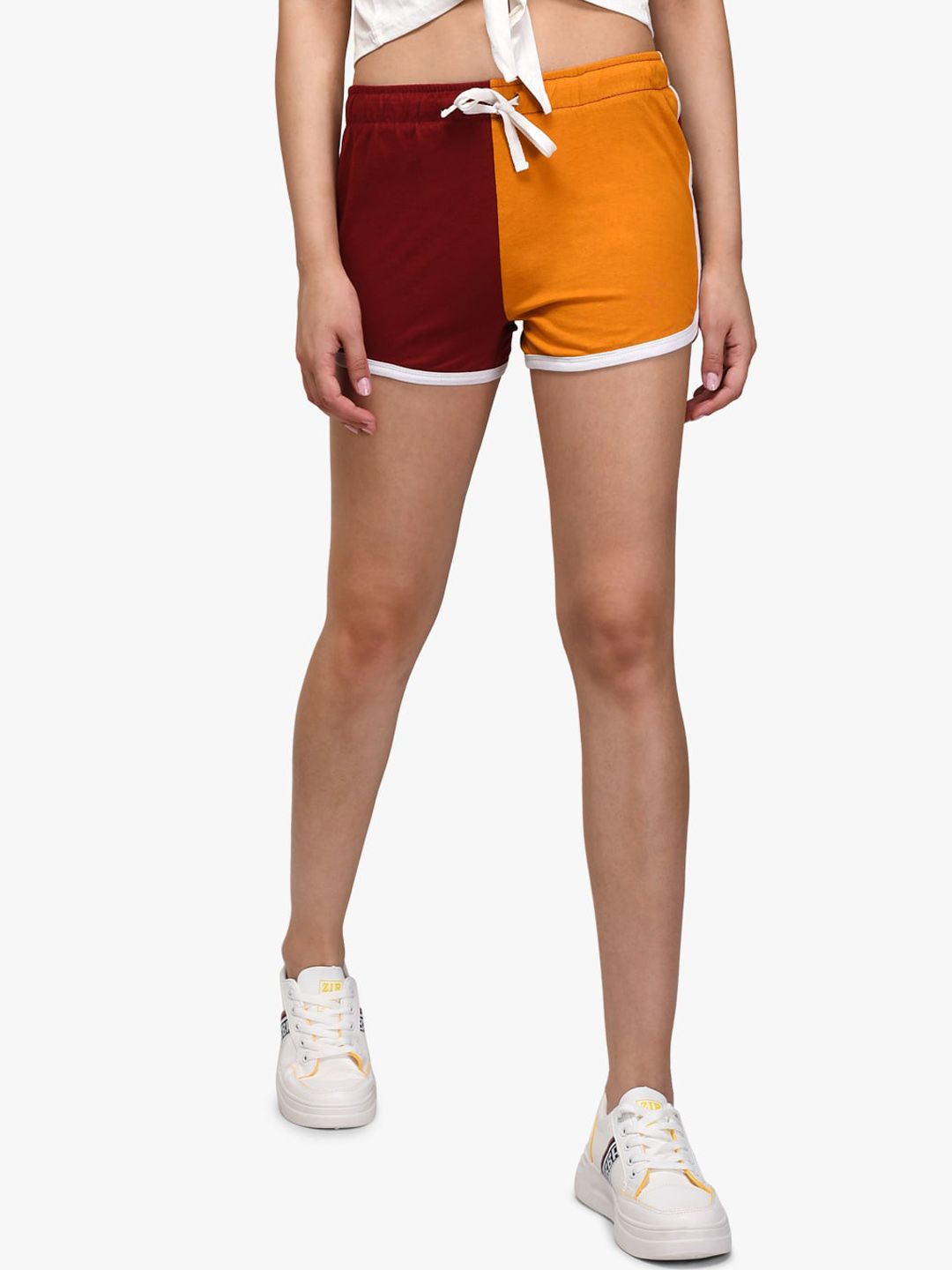 Kotty Women Pack Of 2 Colourblocked Regular Fit Regular Shorts