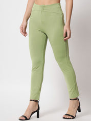 Kotty Women Relaxed Skinny Fit High-Rise Easy Wash Trousers