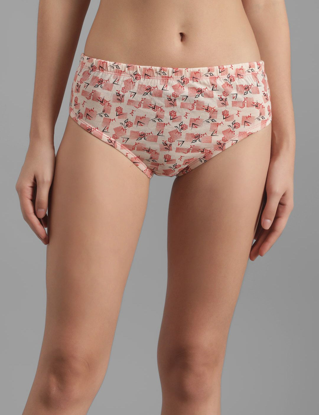 Kotty Women Off White & Pink Printed Hipster Briefs KTTWOMENSPANTY377