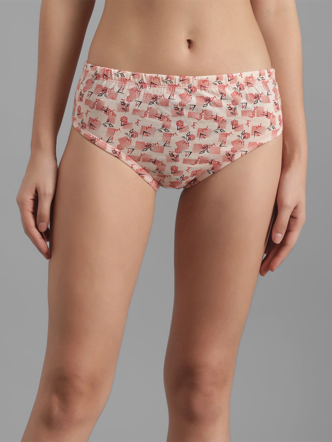 Kotty Women Off White & Pink Printed Hipster Briefs KTTWOMENSPANTY377