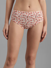 Kotty Women Off White & Pink Printed Hipster Briefs KTTWOMENSPANTY377